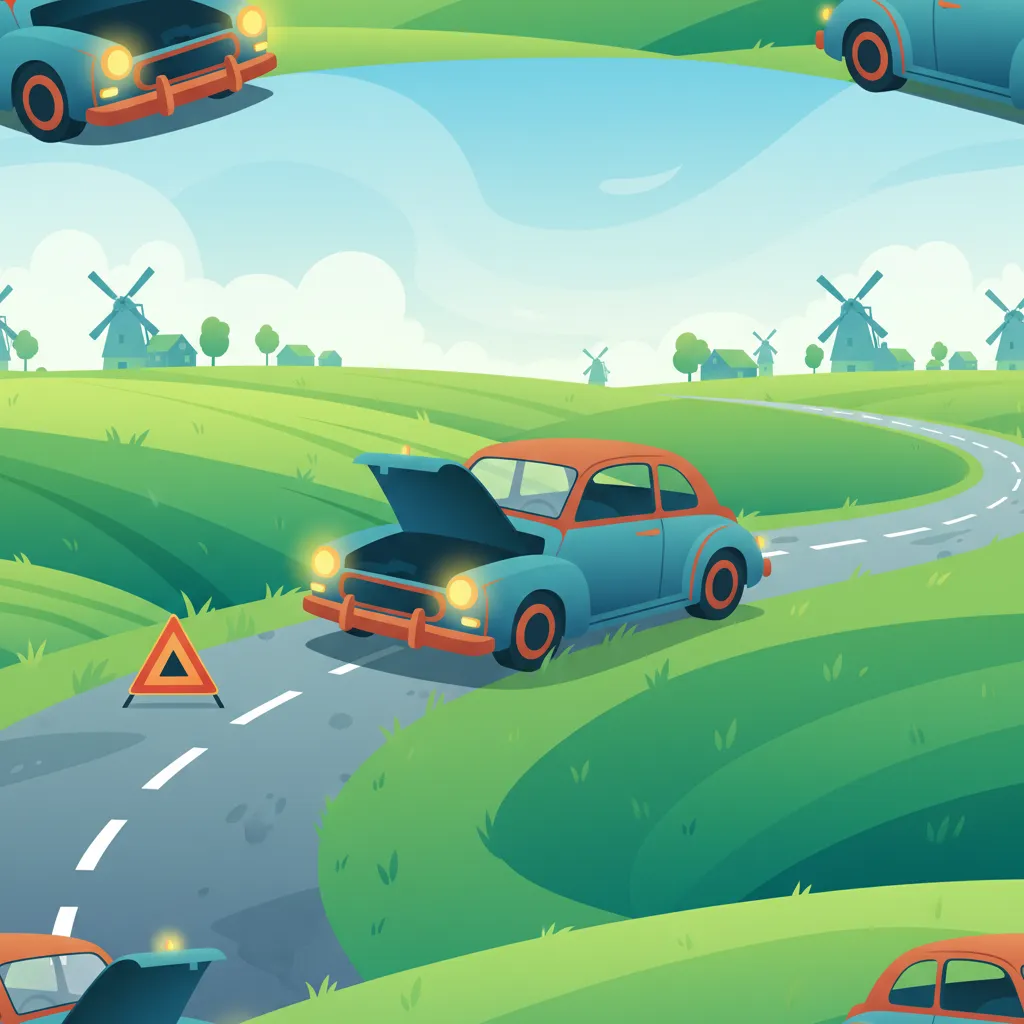 Swedish Driving Theory B: Use of Emergency Triangle and Warning Lights