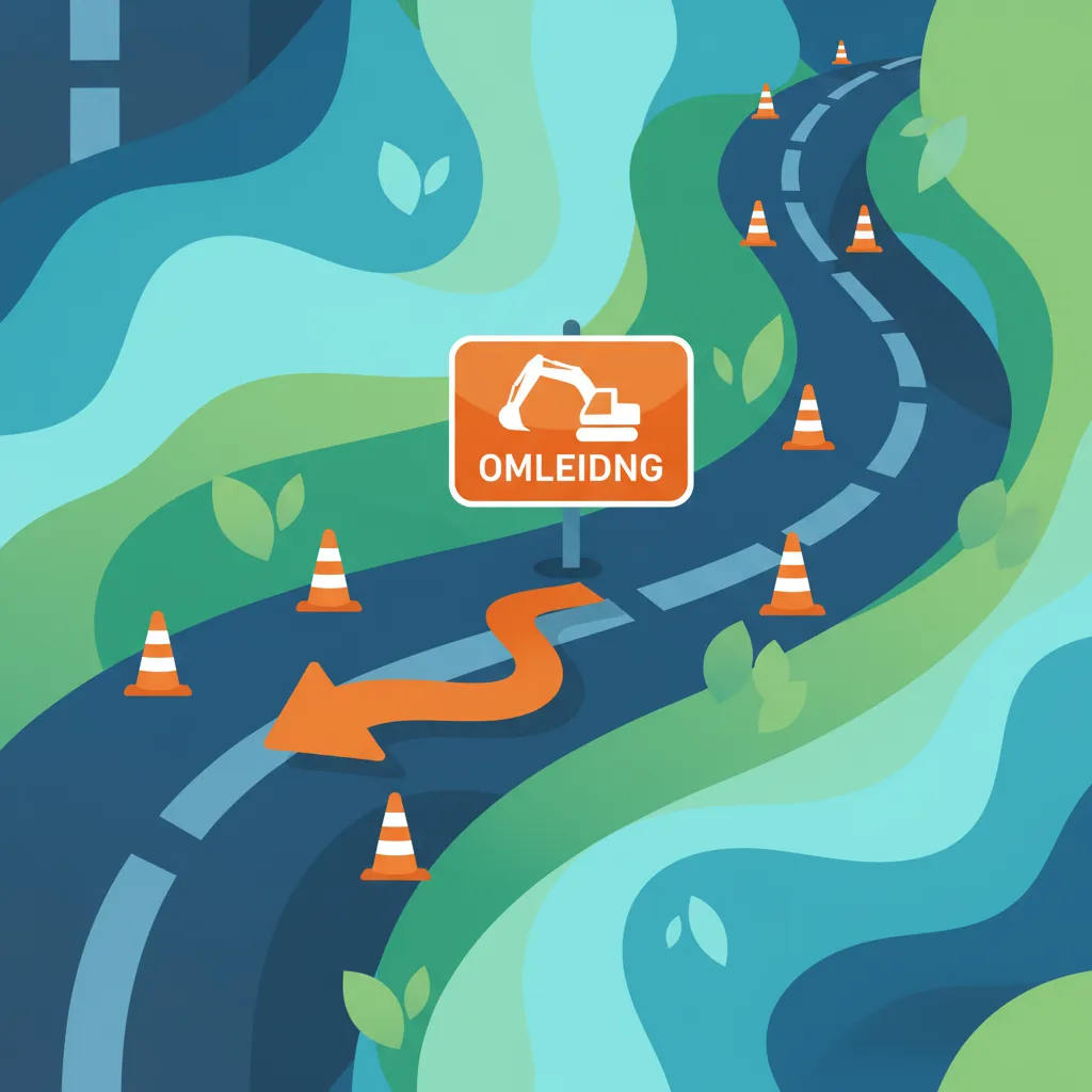 Svensk AM-mopedteori: Tillfälliga vägarbetes- och omdirigeringsskyltar