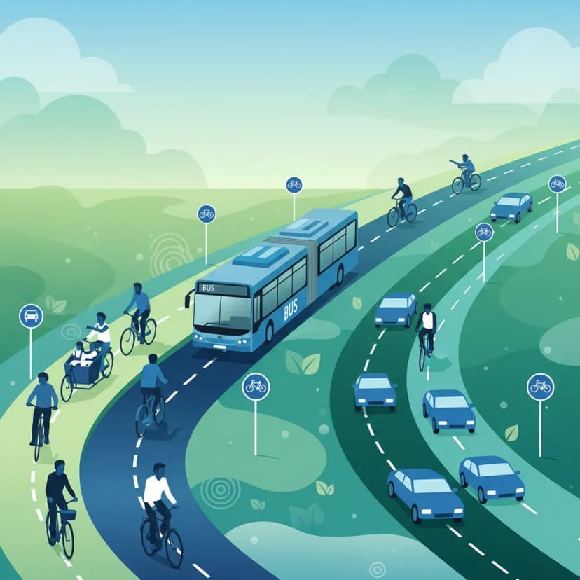 Cycle Lanes, Bus Lanes, and Mixed Use Zones driving theory lesson