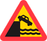 A7 - Warning for Quayside or Road Ends at Water road sign