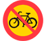 C10 - No Bicycles and Moped Class II road sign