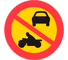 C3 - No Motor Vehicles Except Moped Class II road sign