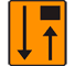 F26 - Lane Closed road sign